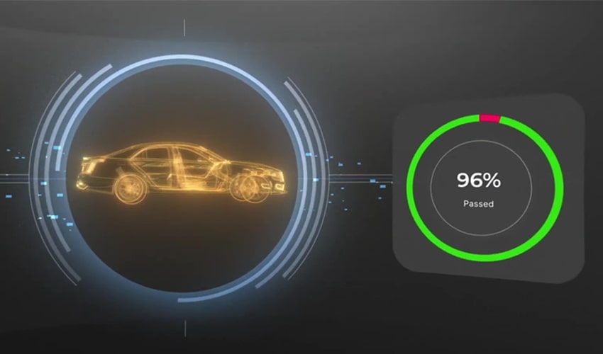 An image of a car next to number inside a green ring